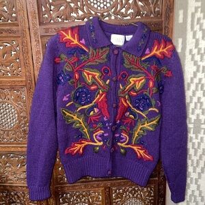 Vintage Heirlooms Classics Sz S Embroidered Sweater